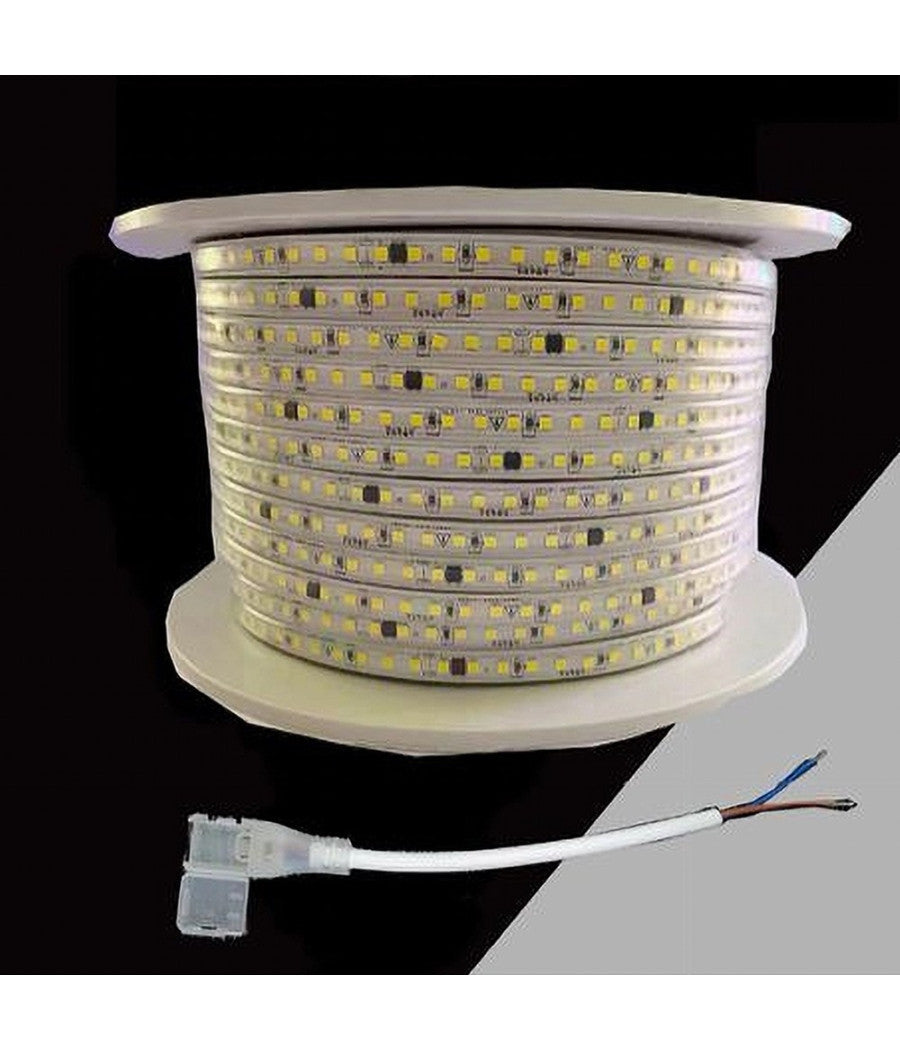 Striscia Led 3535 220v 12w/mt 120led/mt 100 Mt 8mm Vari Colori Di Luce 3535-120d         