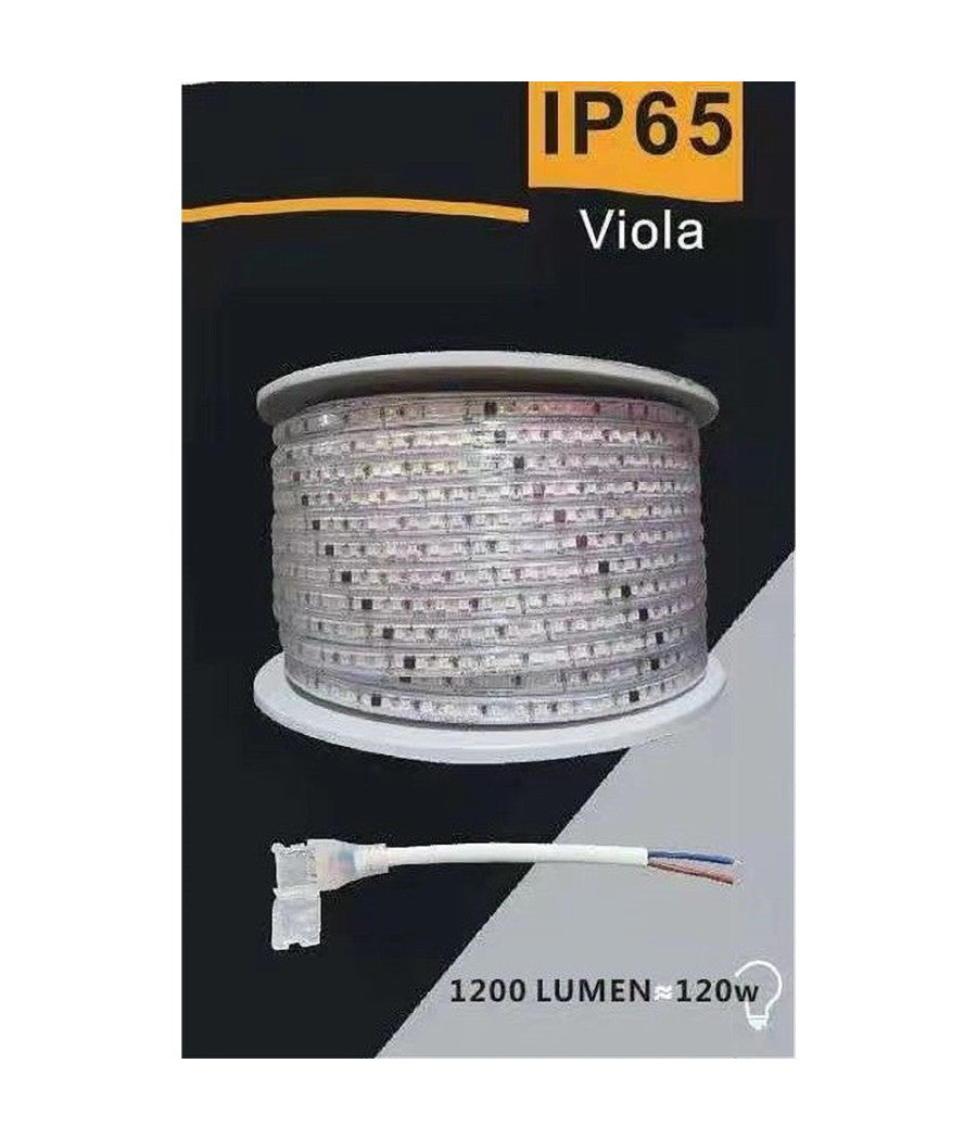Striscia Led 3535 220v 12w/mt 120led/mt 100 Mt 8mm Vari Colori Di Luce 3535-120d         