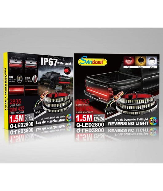 Striscia Led Autoadesiva Illuminazione Rossa Gialla Bianca 1.5mt Auto Q-led2800         