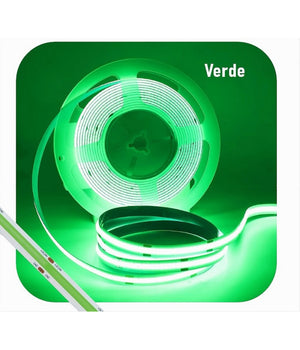 Striscia Led Cob Bobina 5mt Flessibile Dc 24v Varie Temperature Colore Cob-24v-320  -verde      -