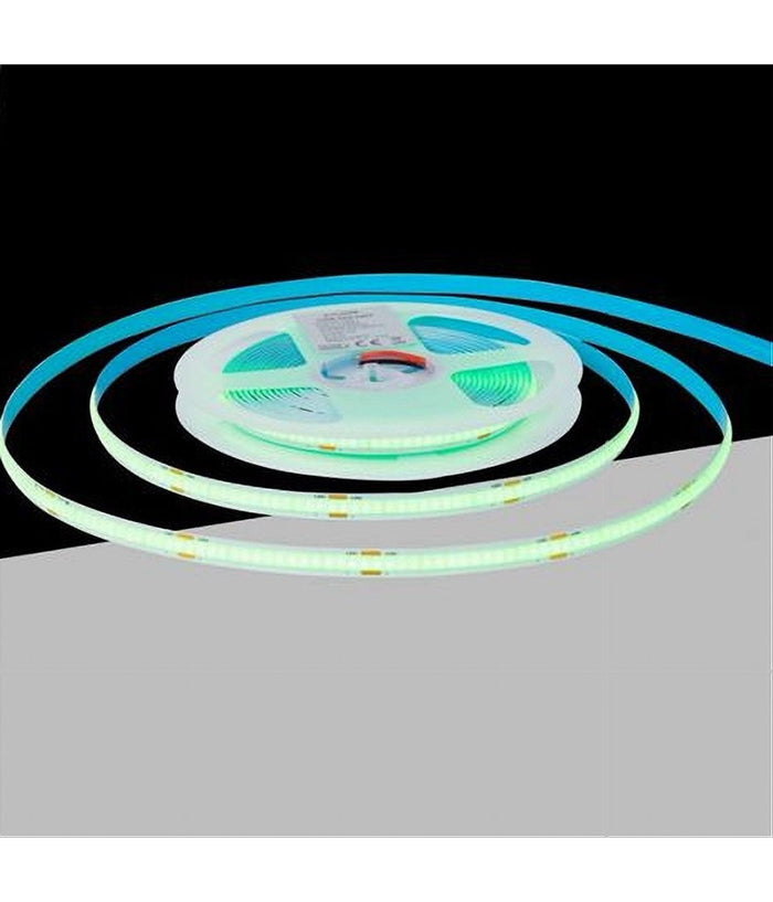 Striscia Led Cob Bobina 5mt Flessibile Dc 24v Varie Temperature Colore Cob-24v-320  -verde      -