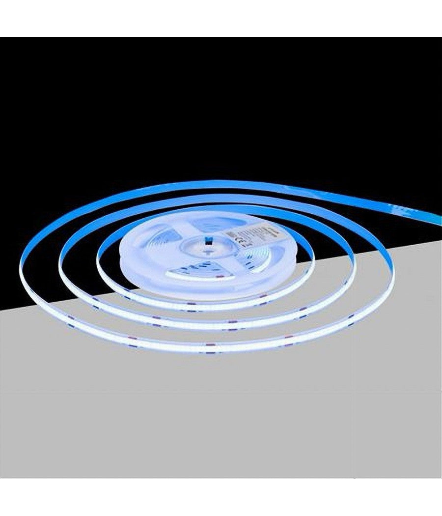 Striscia Led Cob Bobina 5mt Flessibile Dc 24v Varie Temperature Colore Cob-24v-320  -blu      -