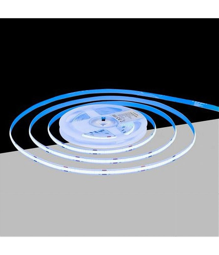 Striscia Led Cob Bobina 5mt Flessibile Dc 24v Varie Temperature Colore Cob-24v-320  -blu      -