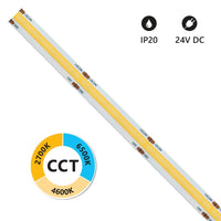 Striscia led COB IP20 5m da 8+8W/MT 24V - CCT - 2700K-6500K