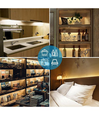 Striscia Led Con Sensore Di Movimento Luce Bianca 6000k 1mt Armadi Letto         