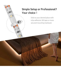 Striscia Led Con Sensore Di Movimento Luce Bianca 6000k 1mt Armadi Letto         