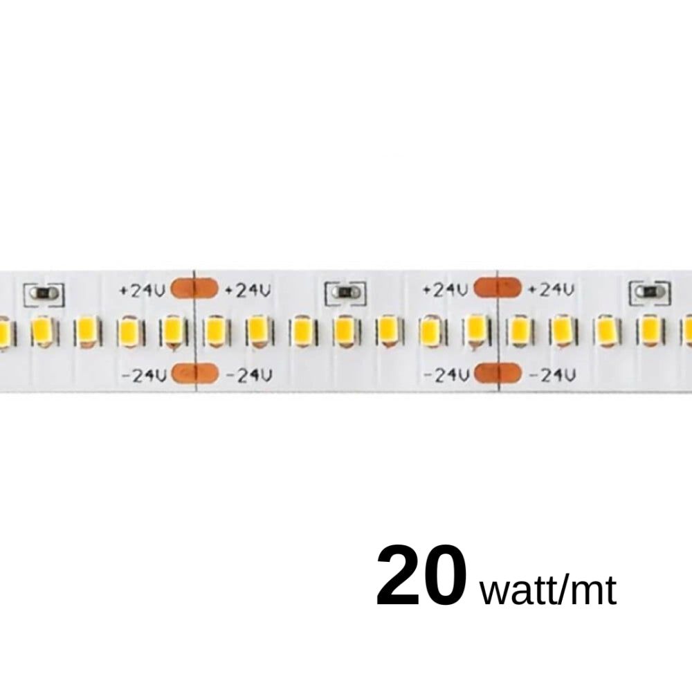Striscia a led da 20W/MT 24V 2608 lm/mt 4000K - Bobina da 5 metri IP20