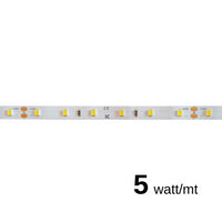 Striscia a led da 5W/MT 24V 610 lm/mt 3000K - Bobina da 5 metri IP20