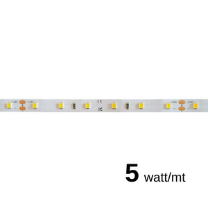 Striscia a led da 5W/MT 24V 610 lm/mt 3000K - Bobina da 5 metri IP20