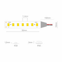 Striscia Led Fine 41 - 24V, 14.4W/m, CRI≥90, IP20, 2700k - Bobina 25m - Beneito Faure - Striscia a led led per interni