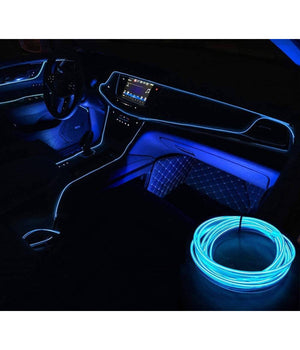 Striscia Led Fluorescente Blu Neon 12v 14w Illuminazione Luci Ambiente Auto         