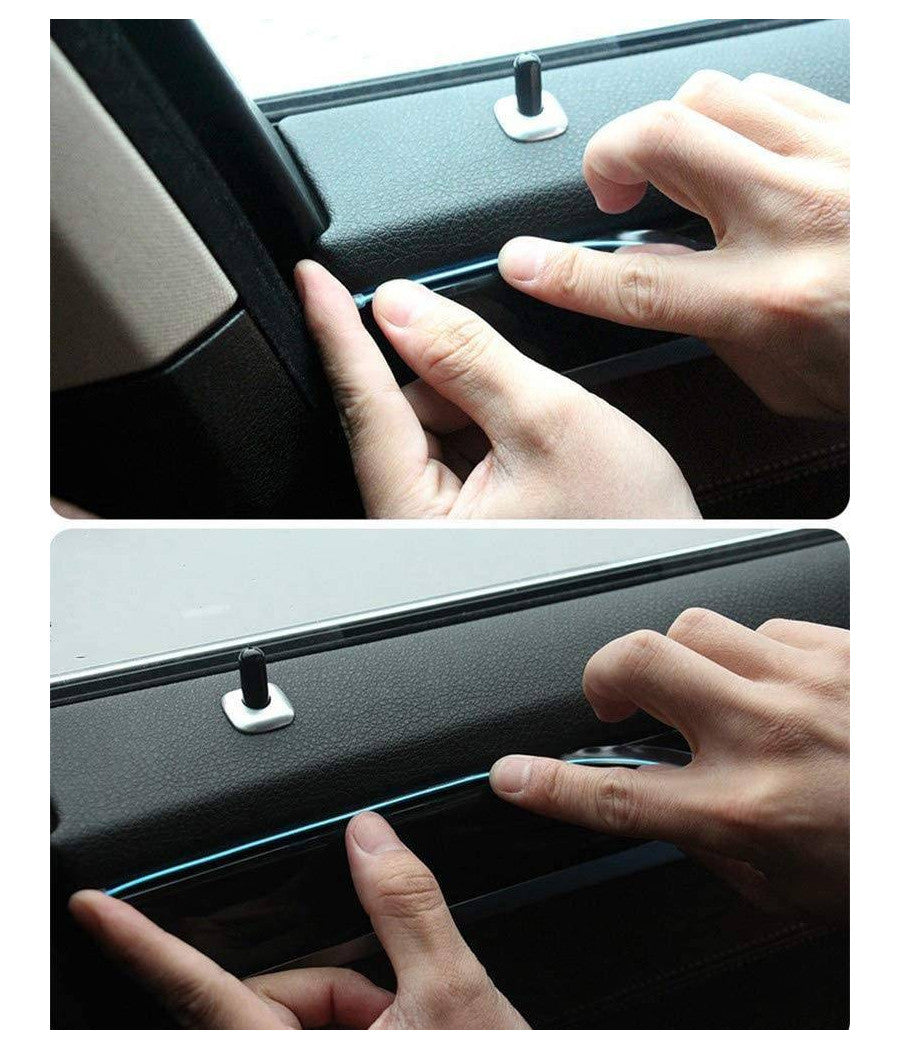 Striscia Led Fluorescente Blu Neon 12v 14w Illuminazione Luci Ambiente Auto         