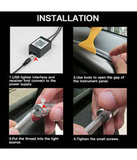 Striscia Led Fluorescente Luci Ambiente Illuminazione Auto Con App Smartphone         