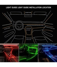 Striscia Led Fluorescente Luci Ambiente Illuminazione Auto Con App Smartphone         