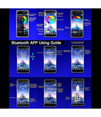 Striscia Led Fluorescente Luci Ambiente Illuminazione Auto Con App Smartphone         