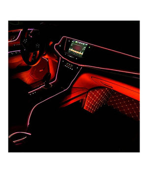 Striscia Led Fluorescente Rosso Luci Ambiente Neon 12v 14w Illuminazione Auto         