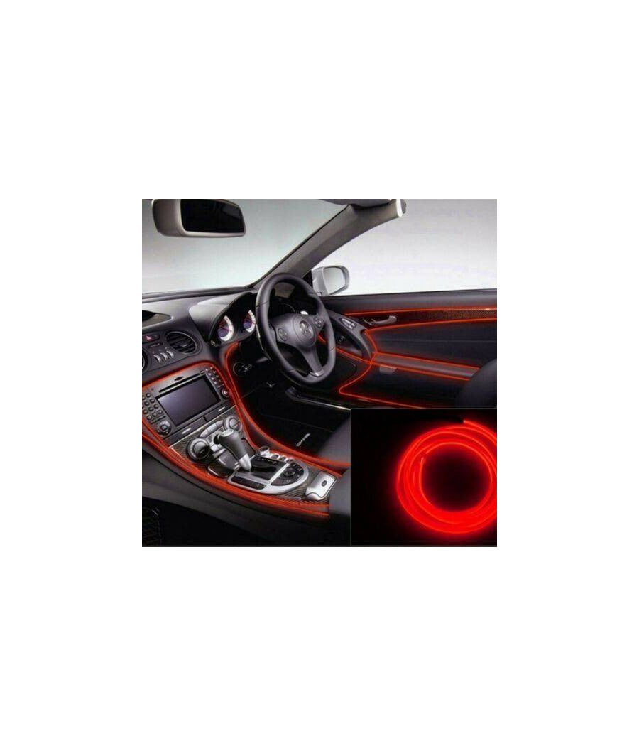 Striscia Led Fluorescente Rosso Luci Ambiente Neon 12v 14w Illuminazione Auto         