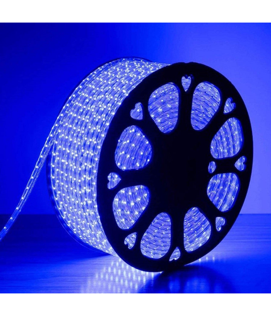 Striscia Led Luminosa Flessibile 100 Mt Luce Blu 5050 220v Illuminazione Cw579         