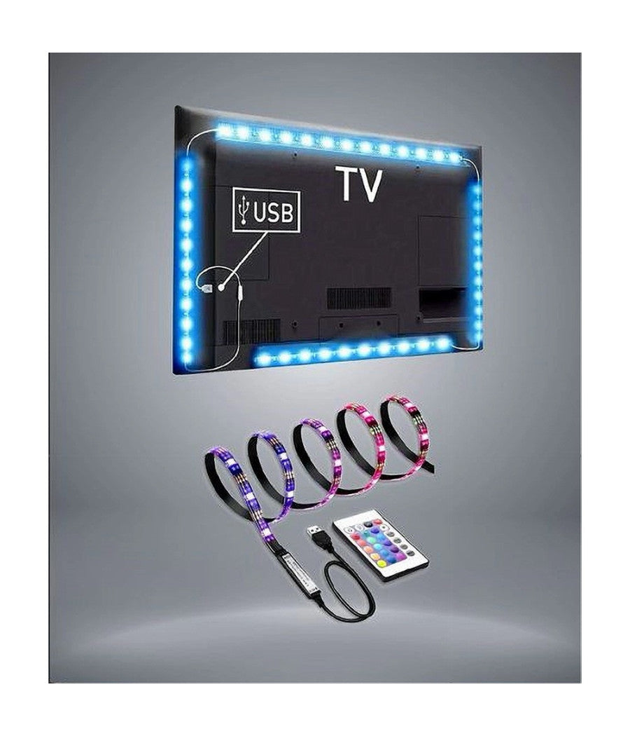 Striscia Led Per Retroilluminazione Tv Monitor Rgb Smd 5050 3mt Usb Dc5v 5050rgb-5v         