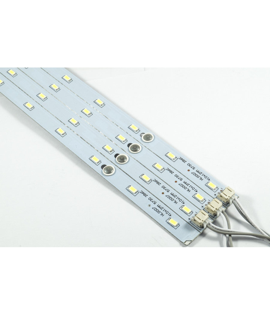 Striscia Led Rigida Calamitata Barra Kit Plafoniera Lampada Neon Luce Strip  -bianco Freddo   41 Cm   -