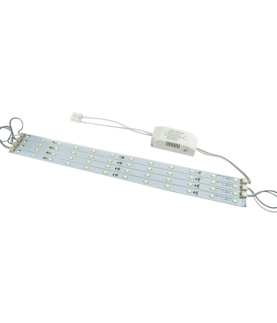 Striscia Led Rigida Calamitata Barra Kit Plafoniera Lampada Neon Luce Strip  -bianco Freddo   41 Cm   -