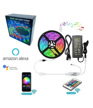Striscia Led Smart Con 300 Led Da 5 Metri Rgbw Wifi Domotica Alexa Google Home         