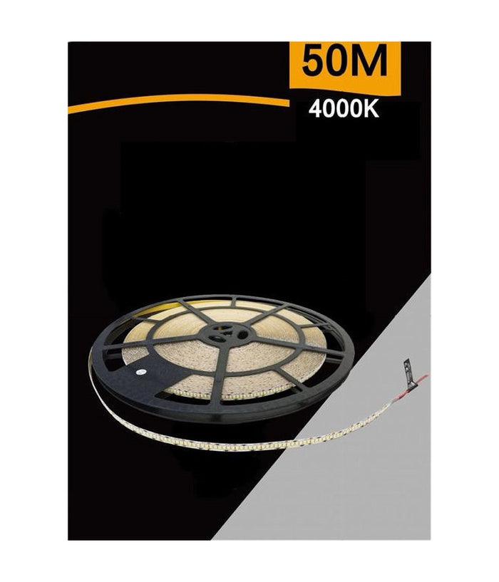 Striscia Led Smd 2835 Bobina Da 50mt 24v Ip20 Luce 3000k 6500k 4000k 50m-24v-240  -bianco Naturale      -