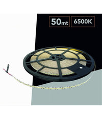 Striscia Led Smd 2835 Bobina Da 50mt 24v Ip20 Luce 3000k 6500k 4000k 50m-24v-240  -bianco Freddo      -