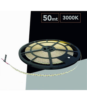 Striscia Led Smd 2835 Bobina Da 50mt 24v Ip20 Luce 3000k 6500k 4000k 50m-24v-240  -bianco Caldo      -