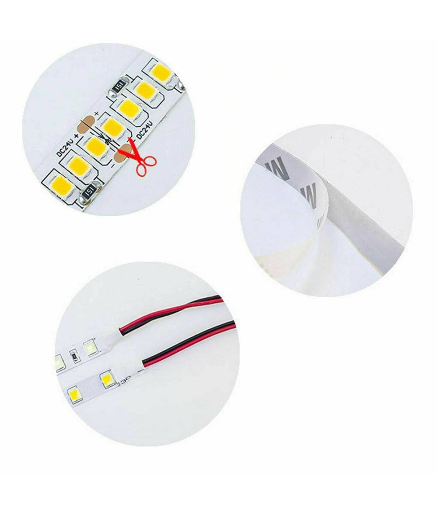 Striscia Led Smd 2835 Strip 5 Mt Bobina Luce Naturale Calda Fredda 2835 12v         