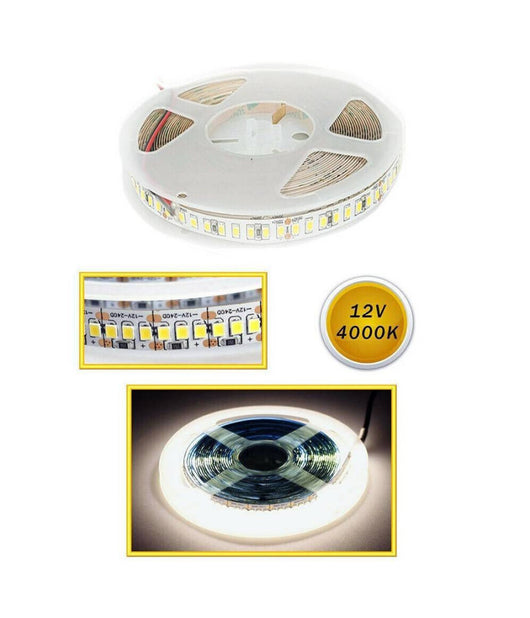 Striscia Led Smd 2835 Strip 5 Mt Bobina Luce Naturale Calda Fredda 2835 12v  -bianco Naturale      -