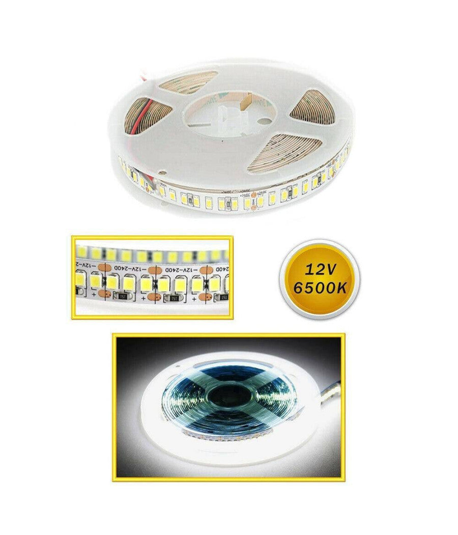 Striscia Led Smd 2835 Strip 5 Mt Bobina Luce Naturale Calda Fredda 2835 12v         