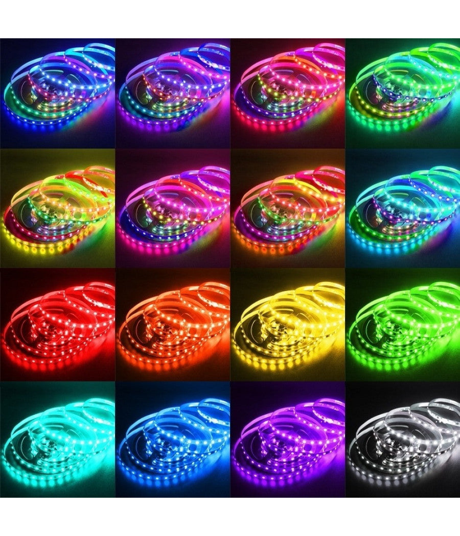 Striscia Led Smd5050 Ip20 12v 5 Mt Digitale Luce Rgb Telecomando W5050r-12-60-ic         