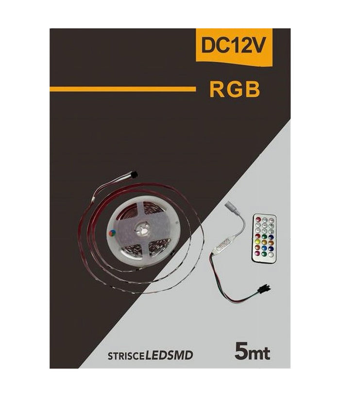Striscia Led Smd5050 Ip20 12v 5 Mt Digitale Luce Rgb Telecomando W5050r-12-60-ic         