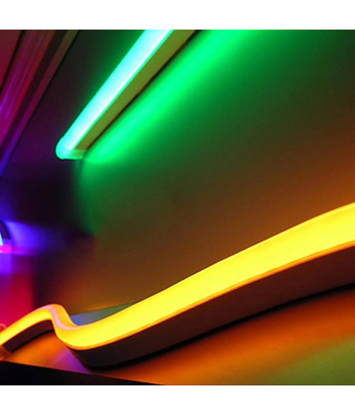 Striscia Neon Flex Led Ip67 160w Rgb 24v Luce Multicolore Esterni Bobina 10metri         