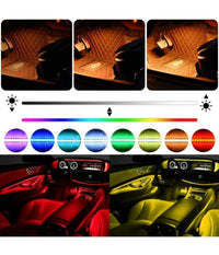 Striscia Per Auto 48 Led Rgb 4 Barre 8 Colori Modalità  Musica Con Telecomando         