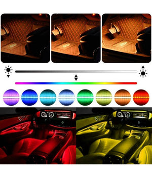 Striscia Per Auto 48 Led Rgb 4 Barre 8 Colori Modalità  Musica Con Telecomando         