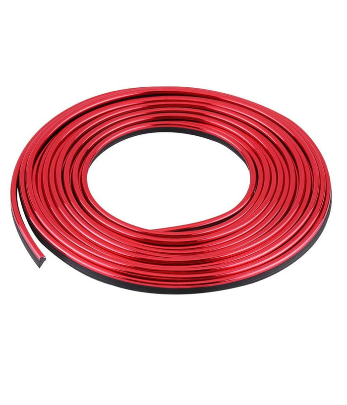 Striscia Profilo Decorativa Adesivo Cromato Cromata Rosso Ws1180 Interno Auto         