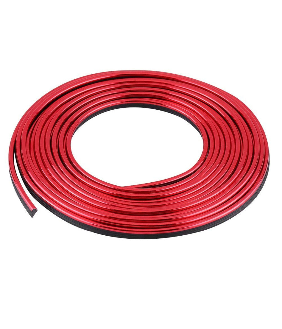 Striscia Profilo Decorativa Adesivo Cromato Cromata Rosso Ws1180 Interno Auto         