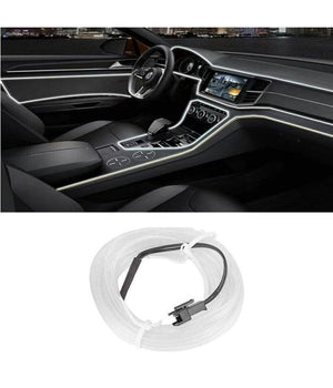 Striscia Strip Led Per Interni Auto A 12v Fibra Ottica Luce Decorativa Atmosfera         