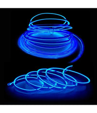 Striscia Strip Led Per Interni Auto A 12v Fibra Ottica Luce Decorativa Atmosfera  Blu   -5 Mt   -