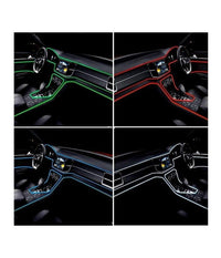 Striscia Strip Led Per Interni Auto A 12v Fibra Ottica Luce Decorativa Atmosfera  Ghiaccio   -3 Mt   -