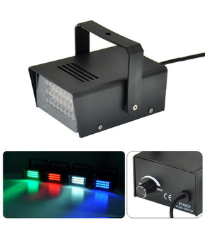 Strobo Discoteca Luce Effetto Flash Dj Disco Stroboscopica Mini Blu Rosso Giallo         
