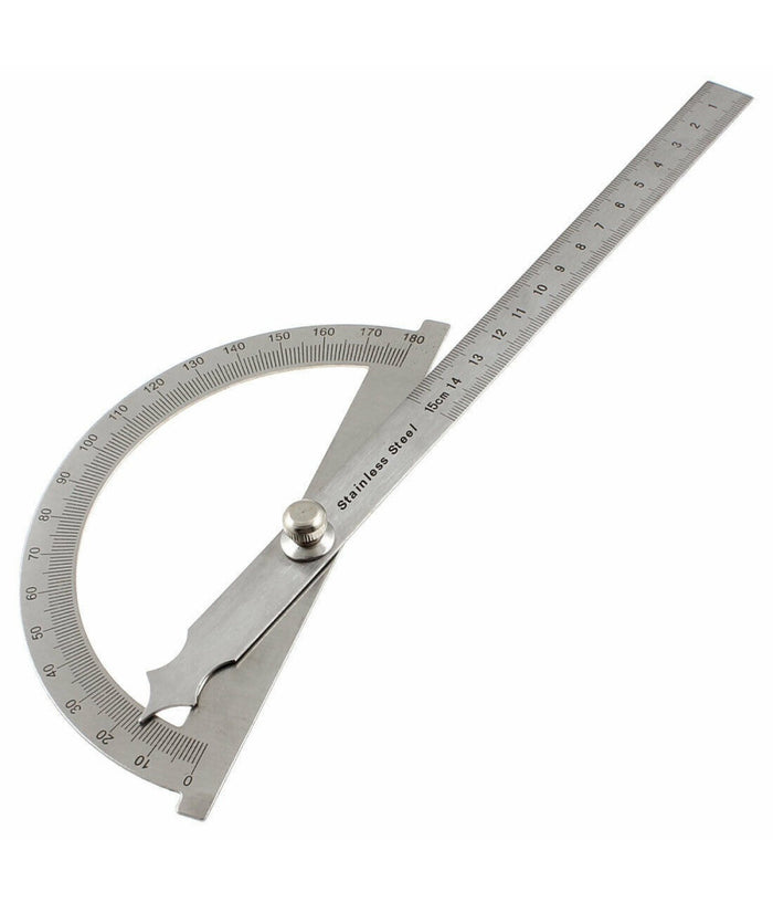 Strumento Di Misurazione Angoli A Stecca Righello Goniometro Scalimetro 150mm         