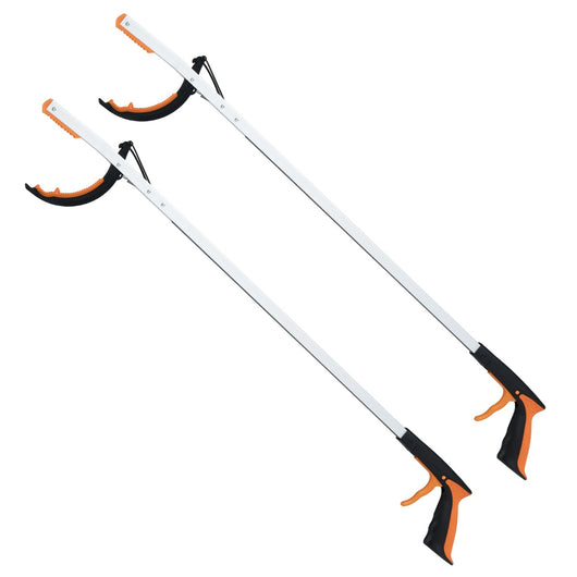 Strumento afferra oggetti 88 cm pinza raccoglitore di rifiuti 2 pz, Strumento afferra oggetti bastone leggero alluminio Argento-Utensili