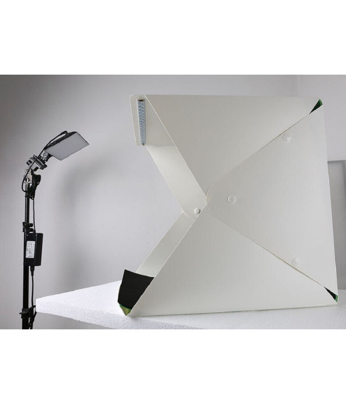 Trade Shop - Studio Set Fotografico Portatile Grande 30cm Light Box Con Luci Led 2 Sfondi -