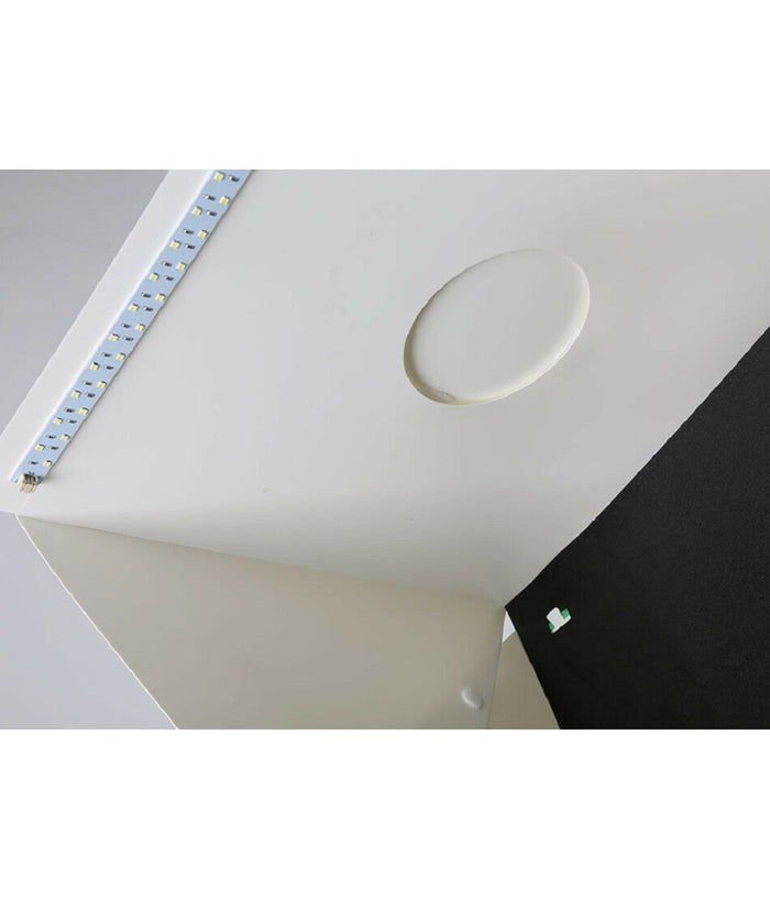 Trade Shop - Studio Set Fotografico Portatile Grande 30cm Light Box Con Luci Led 2 Sfondi -