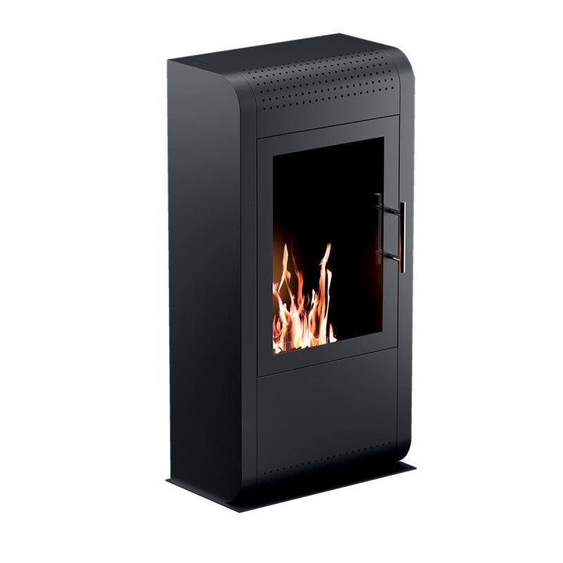 Stufa a bioetanolo Ruby modello Giga Nero 3 kW – vetro protettivo, bruciatore regolabile, design moderno – ideale per 30 m2 – Tecno Air System