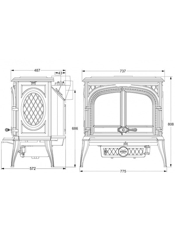 Stufa a legna a libera installazione - HELIOS S8 ECO