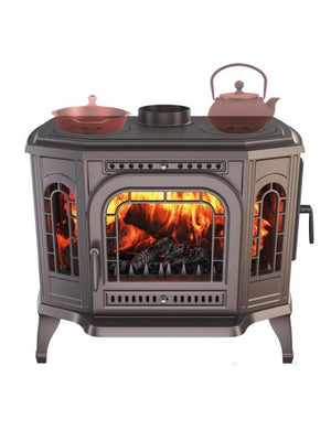 Stufa a legna a libera installazione Cook Top Apertura destra - P7 (10,5 KW) ECO